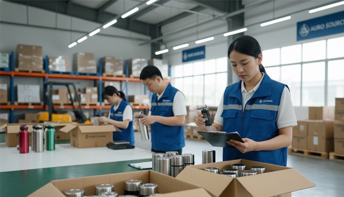 Auro Sourcing team conducting an AQL inspection in their warehouse