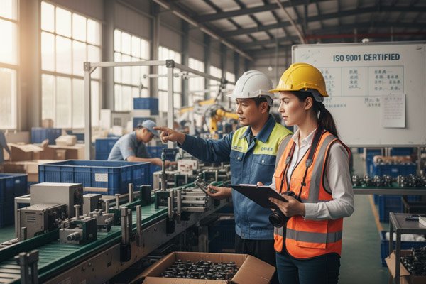 A China sourcing agent conducting an on-site factory audit in Zhejiang