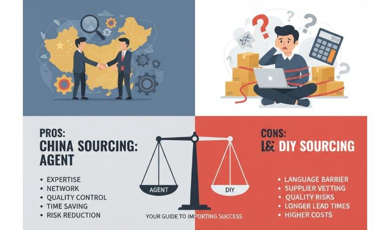 pros and cons of hiring a China sourcing agent vs DIY sourcing