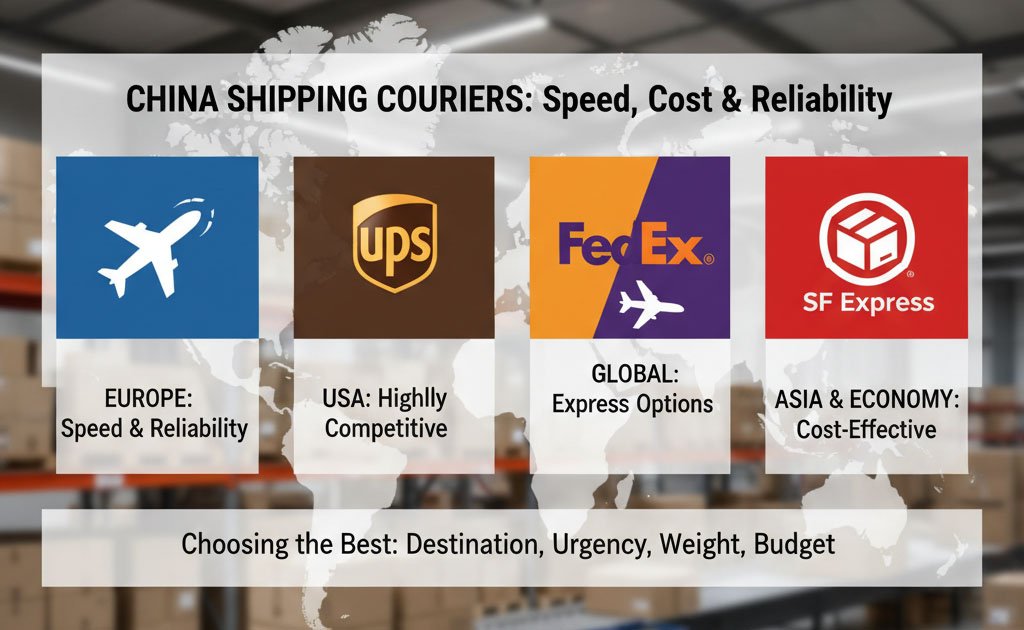 Comparing courier options DHL UPS FedEx SF Express for shipping from China