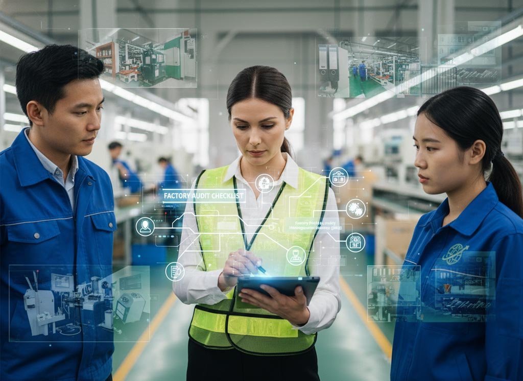 Auro Sourcing agent reviewing factory documents in Yongkang