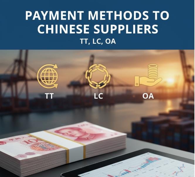 An overview of payment methods to Chinese suppliers like TT, LC, and OA