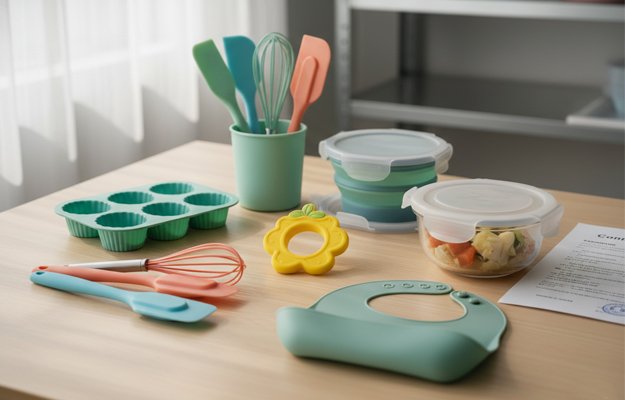 Various food-grade silicone kitchenware products