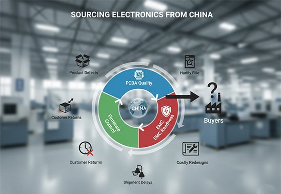 sourcing electronics from china pcb firmware emc