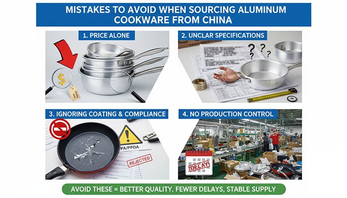 Mistakes to avoid when sourcing aluminum cookware from a China sourcing agent