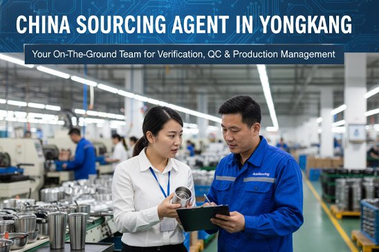 An AuroSourcing agent communicating with a factory manager on the production floor in Yongkang.
