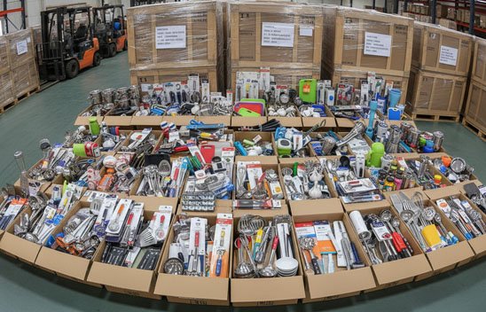 A collection of kitchen tools and gadgets ready for import from China