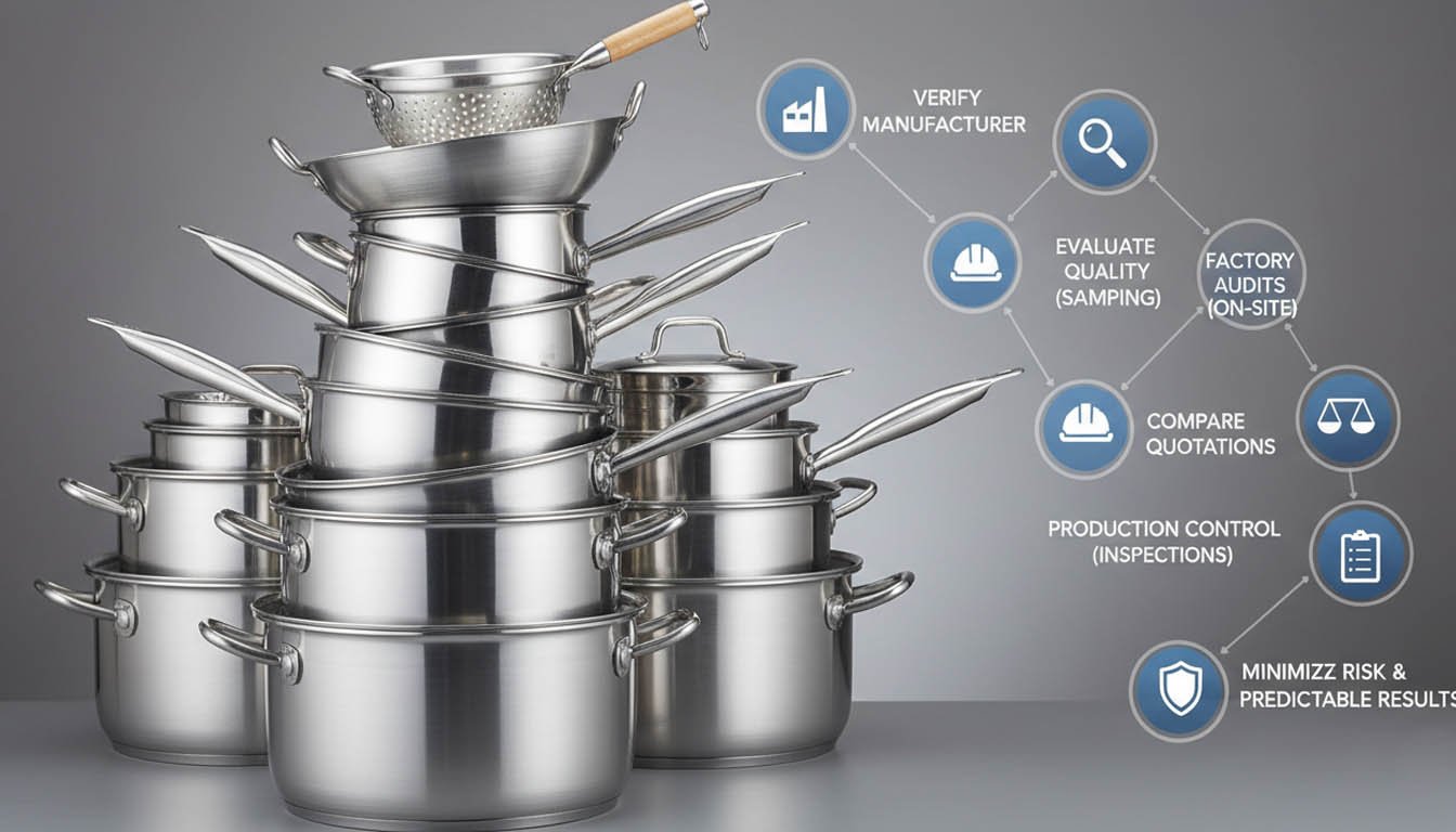 A stack of aluminum pots and pans from a China supplier